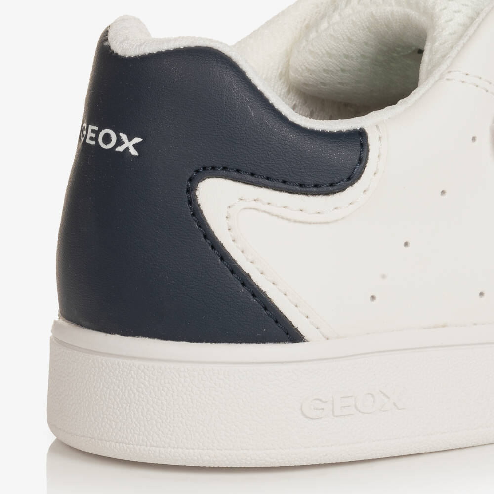 Geox-Boys White Faux Leather Trainers | Childrensalon Outlet