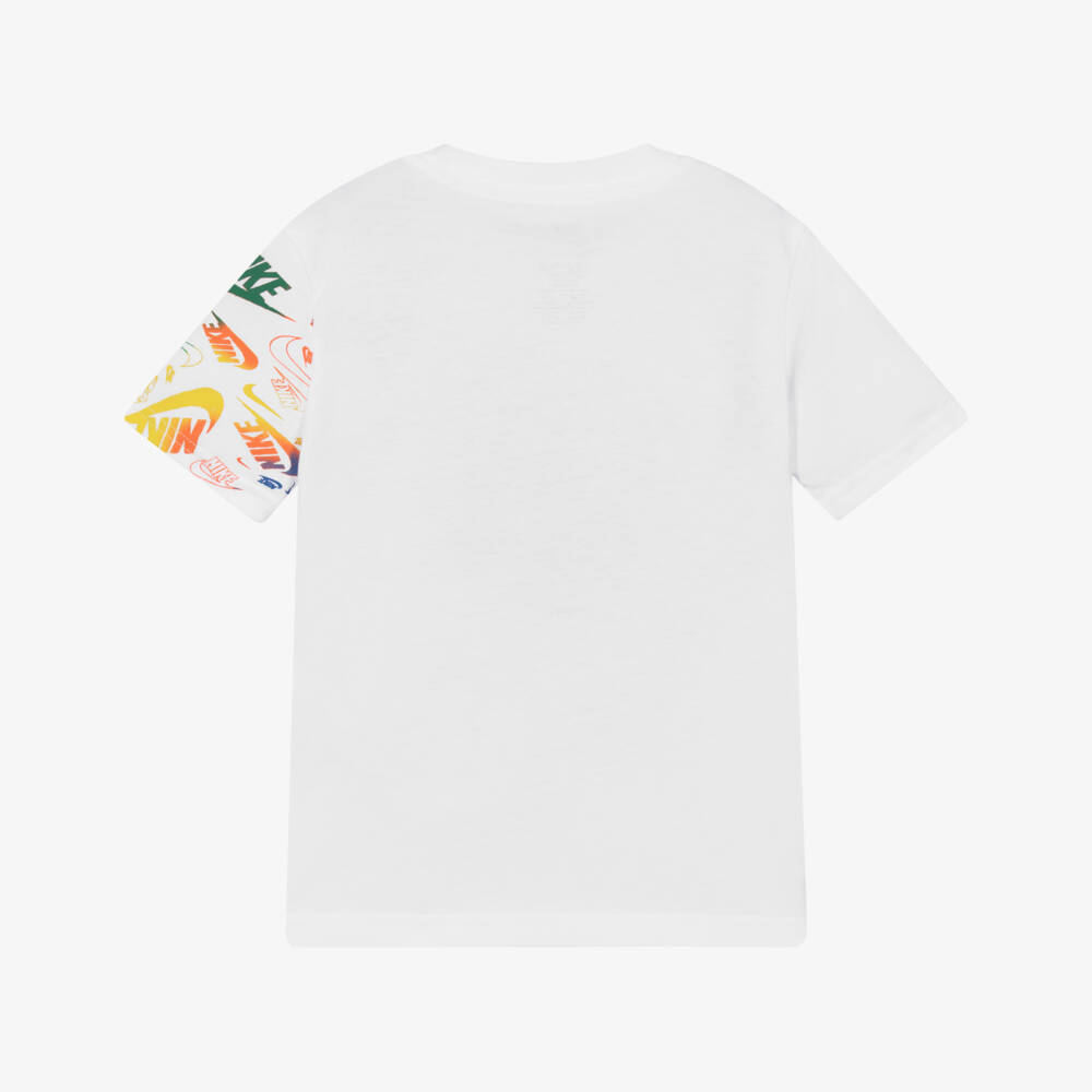 Nike-Boys White Graphic Logo Print T-Shirt | Childrensalon Outlet