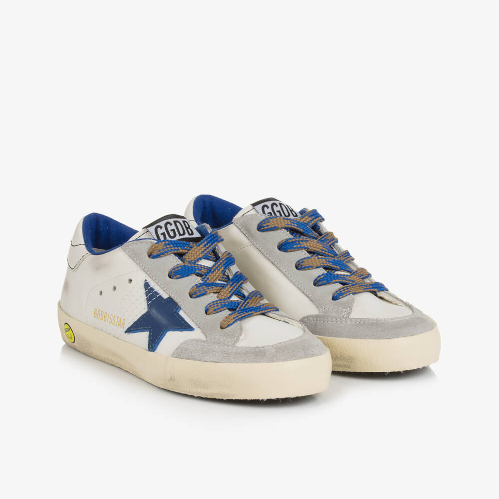 Golden Goose-Boys White Leather Super-Star Trainers | Childrensalon Outlet