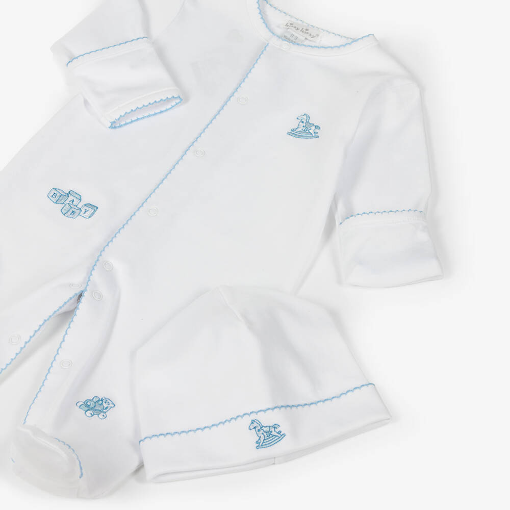 Kissy Kissy-Boys White Pima Cotton Babysuit Set | Childrensalon Outlet