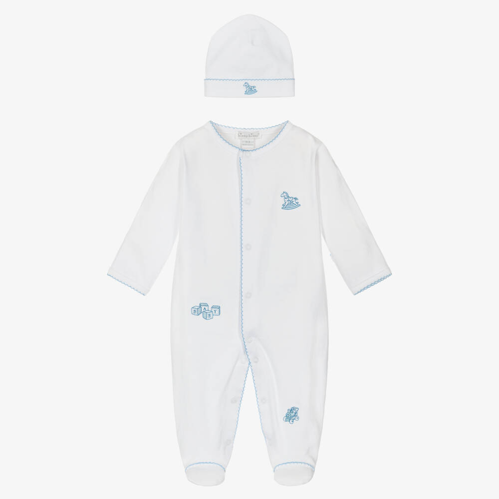 Kissy Kissy-Boys White Pima Cotton Babysuit Set | Childrensalon Outlet