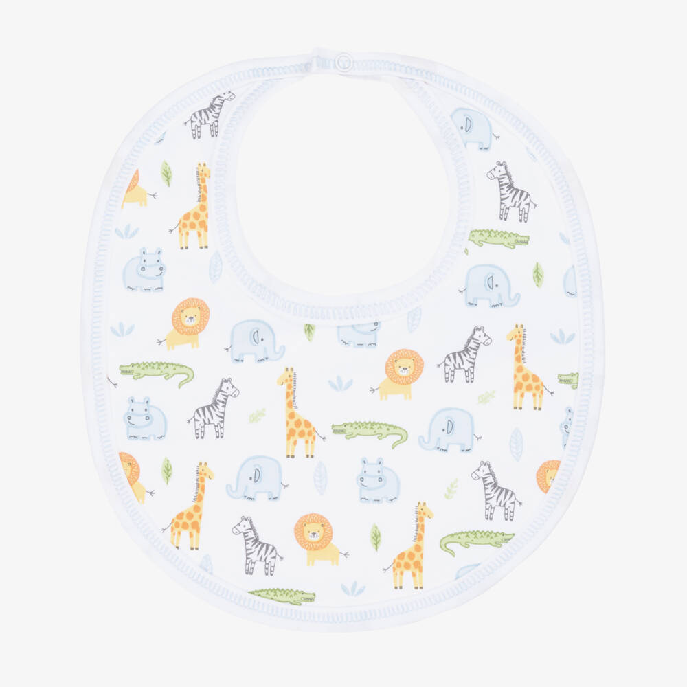 Kissy Kissy-Слюнявчик с белыми сафари животными для мальчиков | Childrensalon Outlet