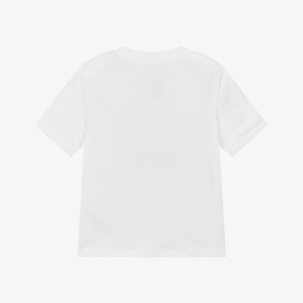 Nike-Boys White Swoosh & Football Logo T-Shirt | Childrensalon Outlet