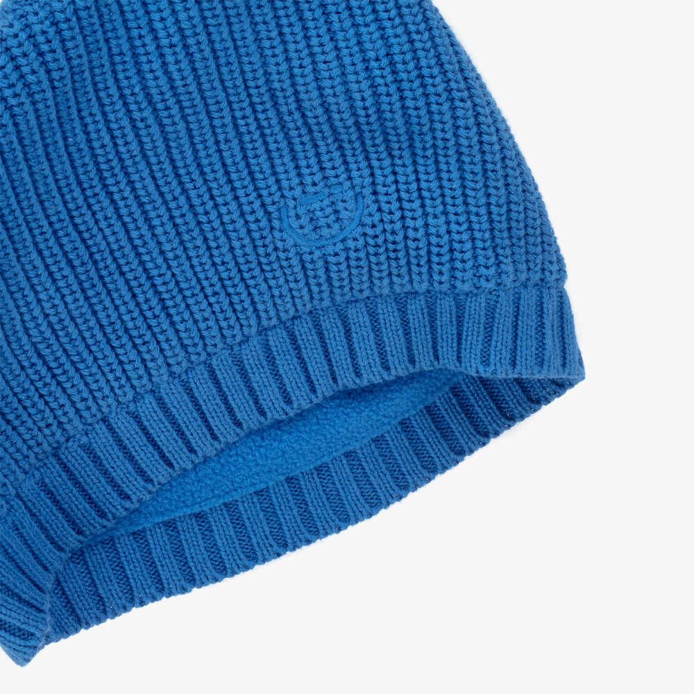 Mayoral-Bright Blue Cotton Ribbed Knit Snood | Childrensalon Outlet