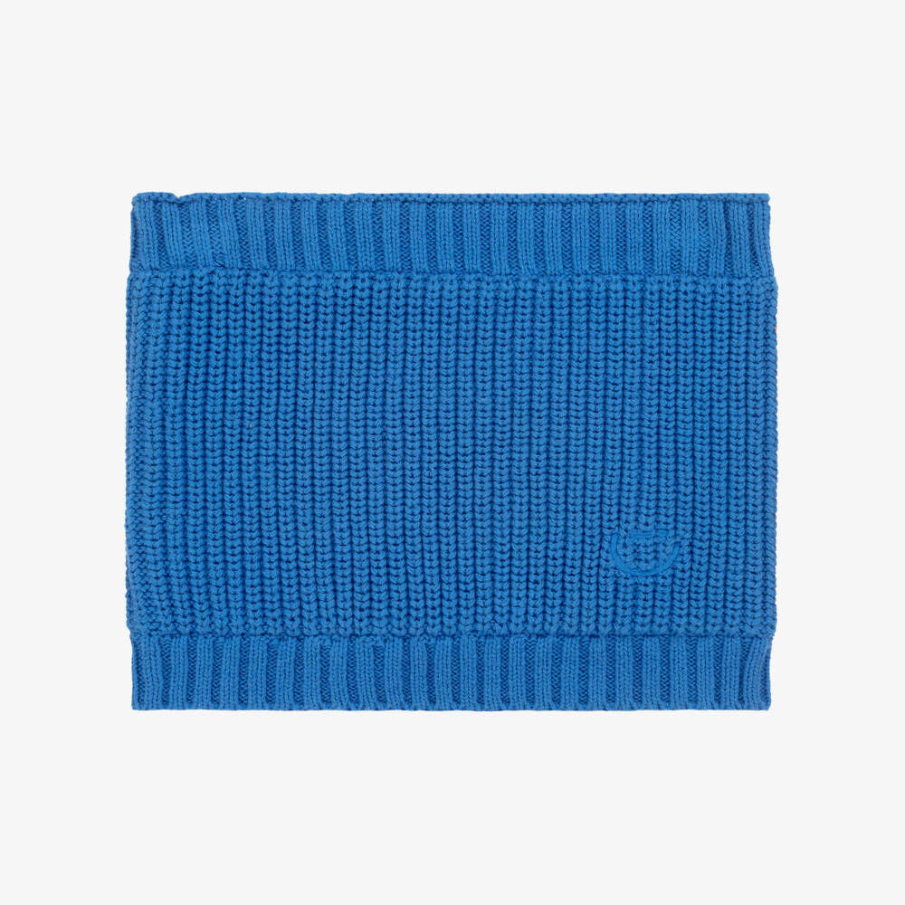 Mayoral-Bright Blue Cotton Ribbed Knit Snood | Childrensalon Outlet