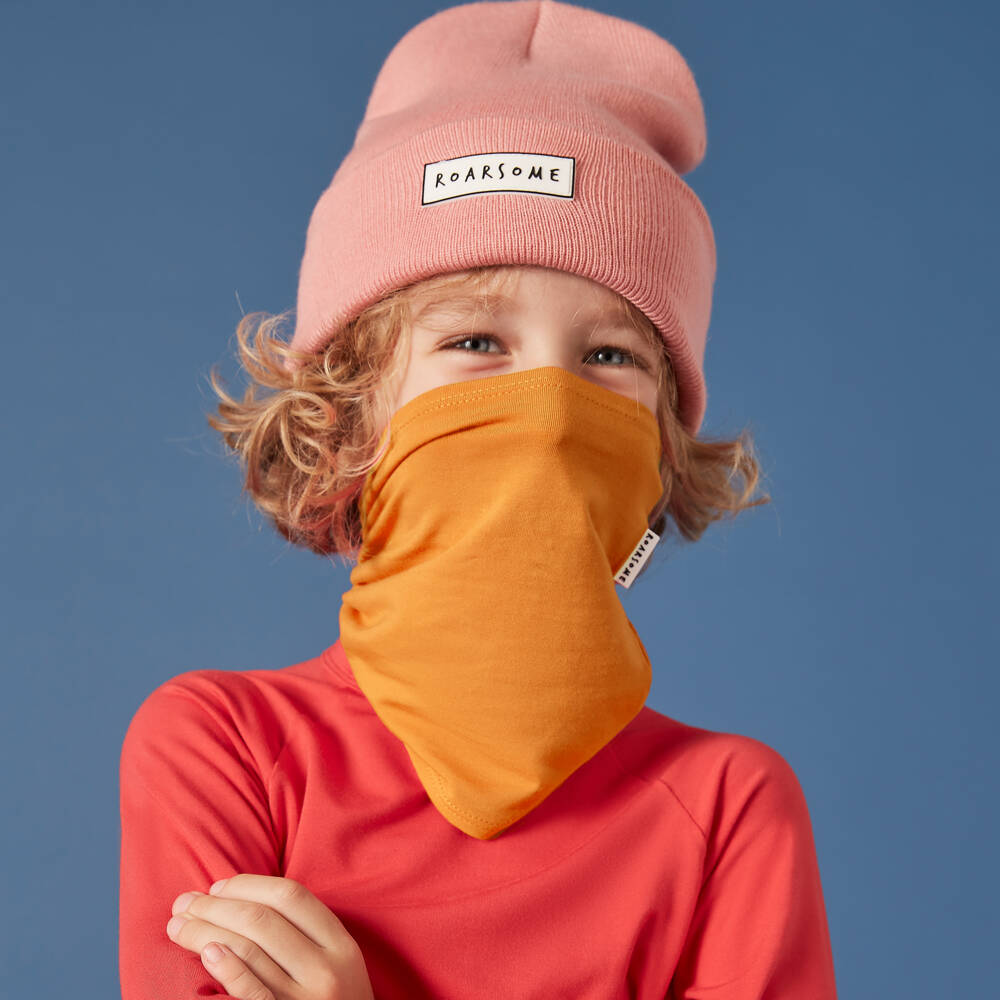 Roarsome-Bright Orange Bamboo Viscose Snood | Childrensalon Outlet