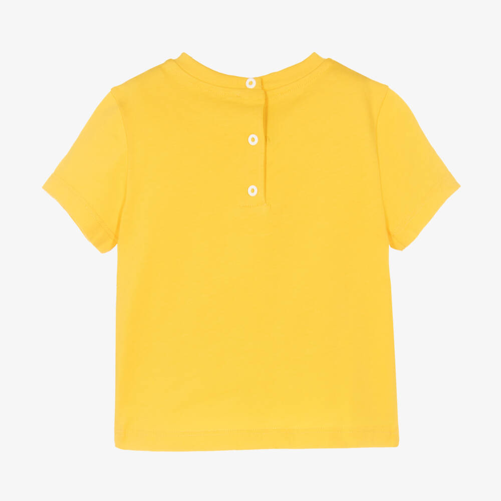 Fendi-Bright Yellow Cotton Jersey Baby T-Shirt | Childrensalon Outlet