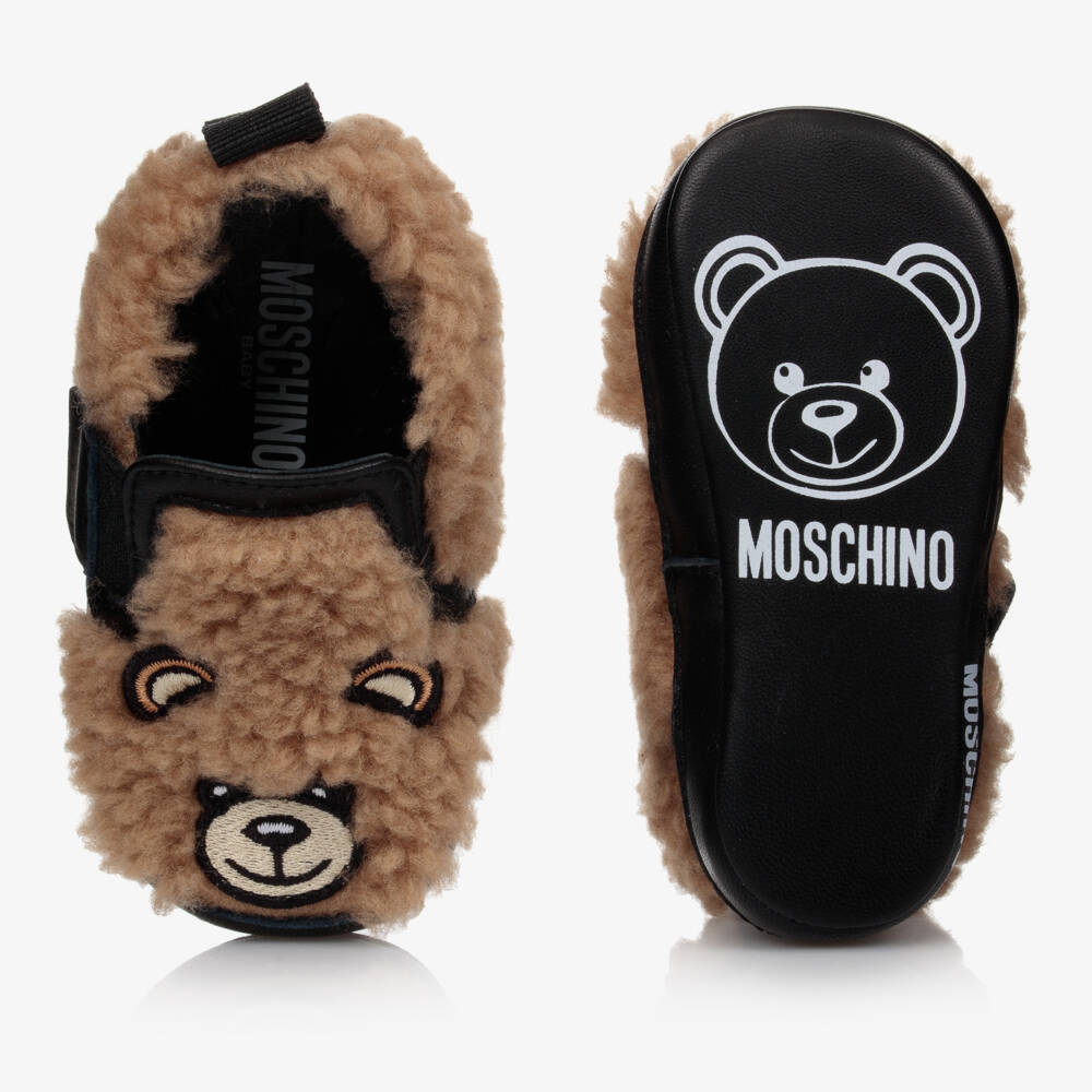 Moschino Baby-Brown & Black Teddy Baby Shoes | Childrensalon Outlet