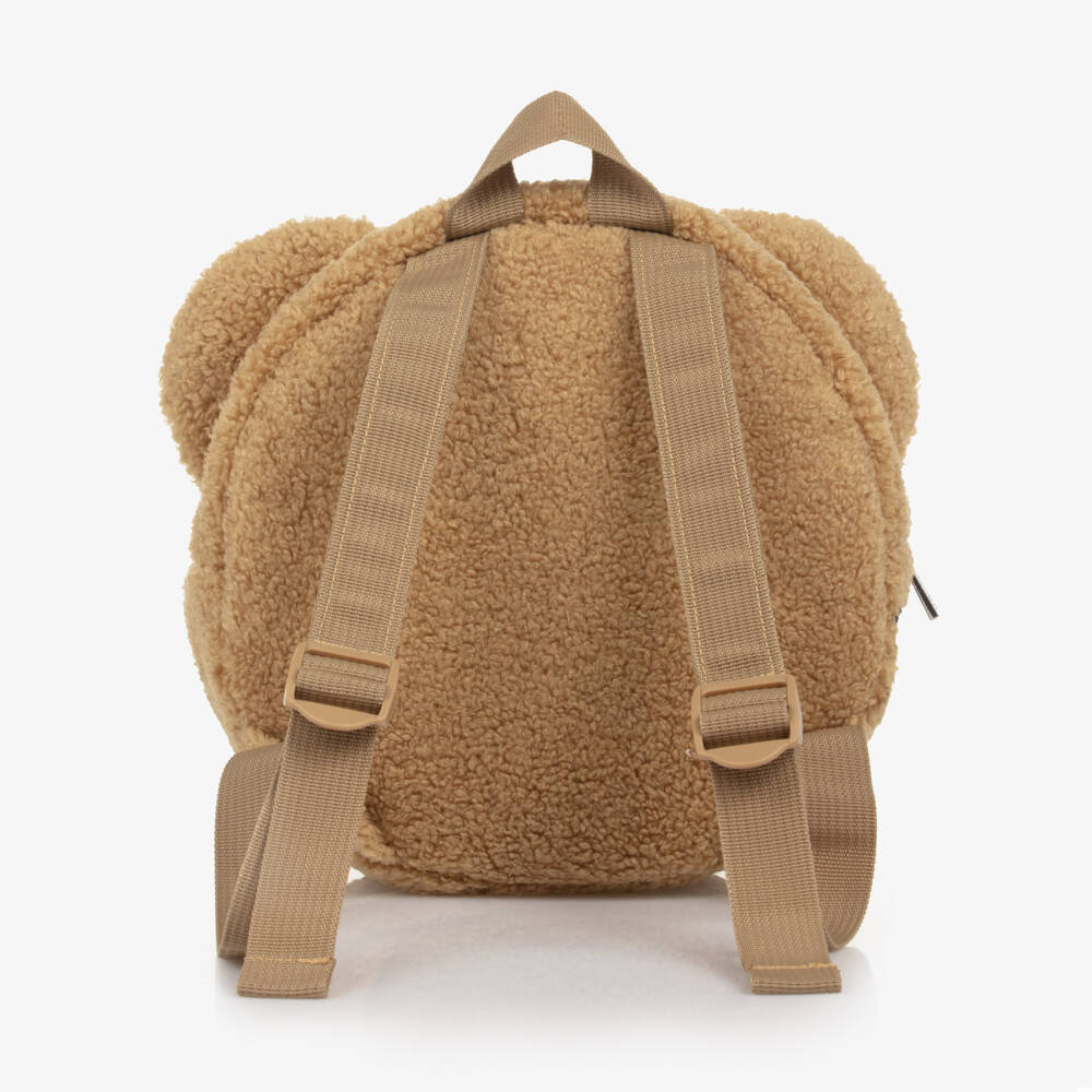 Moschino-Brown Fleece Teddy Bear Backpack (22cm) | Childrensalon Outlet