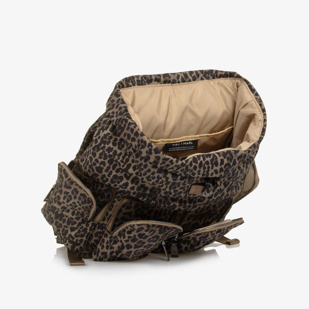 TIBA + MARL-Brown Leopard Print Changing Backpack (40cm) | Childrensalon Outlet