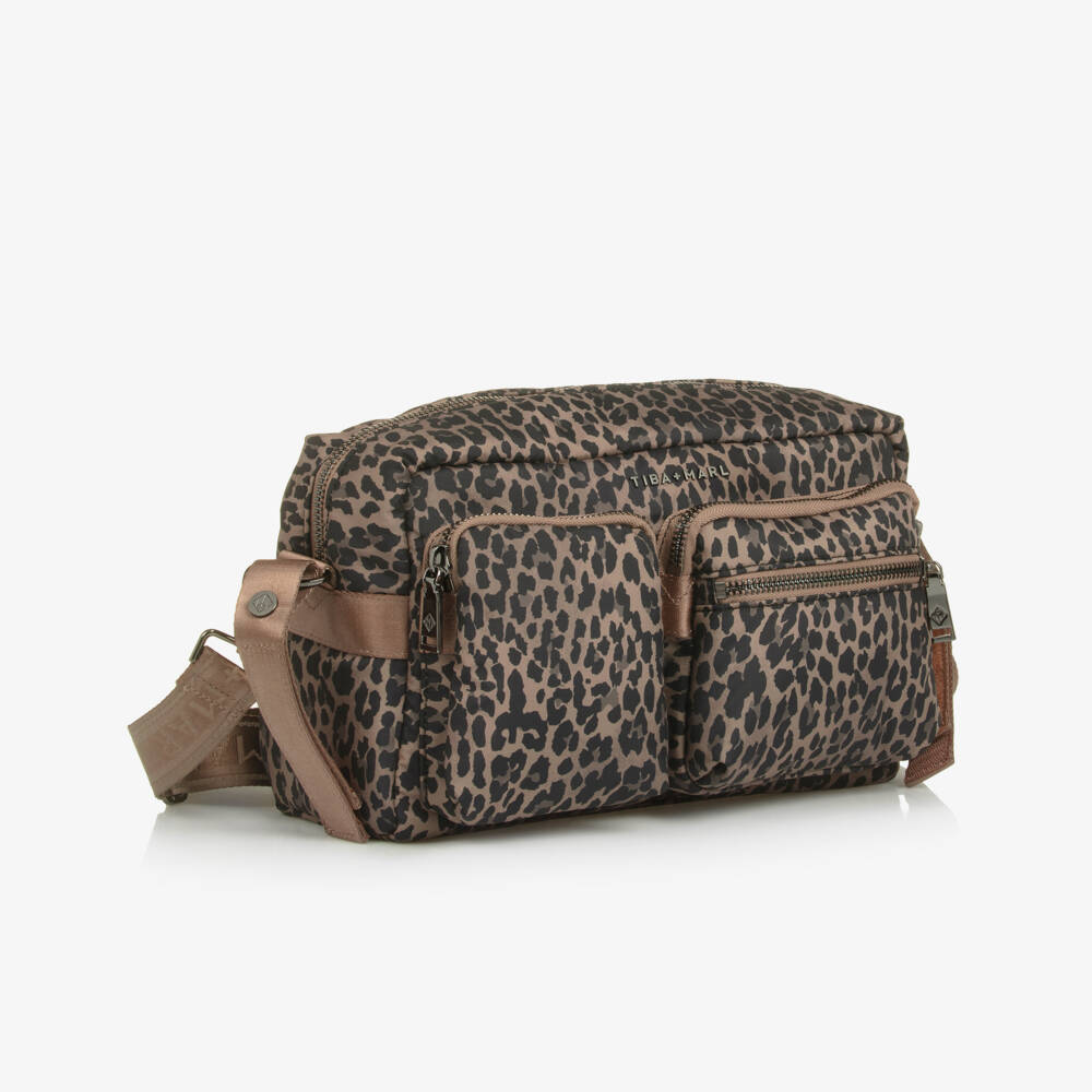 TIBA + MARL-Brown Leopard Print Stroller Changing Bag (34cm) | Childrensalon Outlet