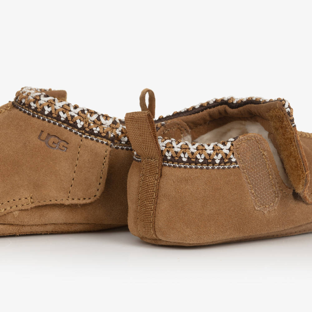 UGG-Brown Suede Leather Baby Tasman Pre-Walkers | Childrensalon Outlet