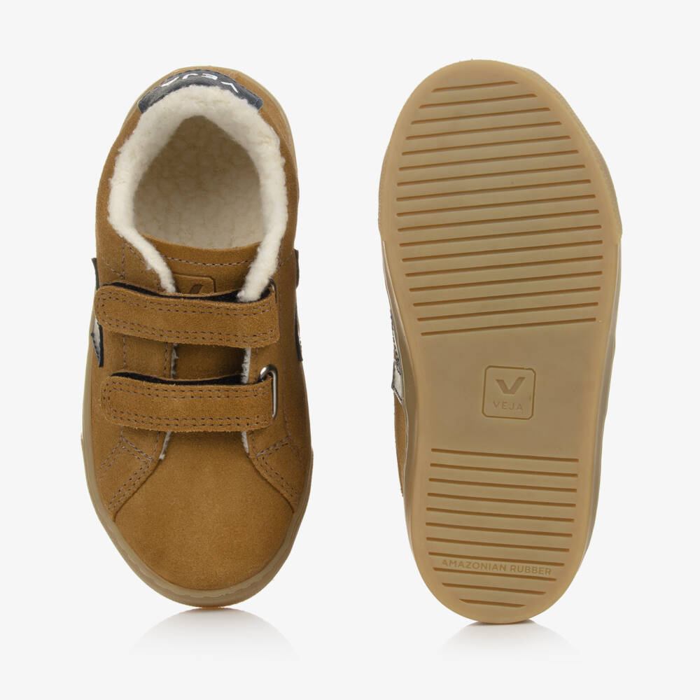 VEJA-Brown Suede Leather Esplar Trainers | Childrensalon Outlet