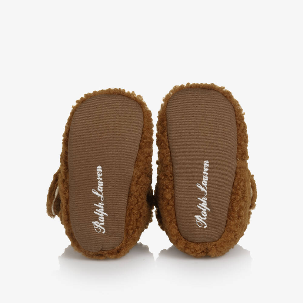 Ralph Lauren-Brown Teddy Fleece Pre-Walkers | Childrensalon Outlet