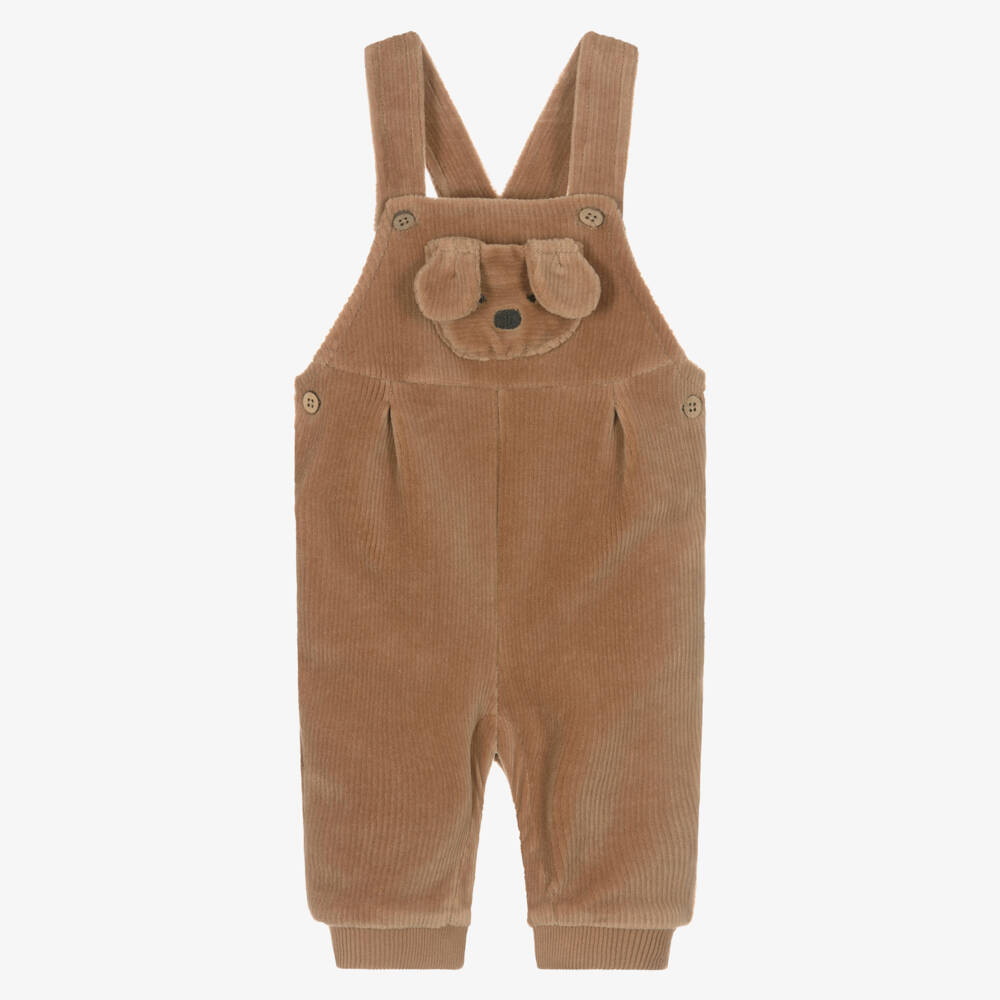 Mayoral Newborn-Brown Velour Corduroy Dungarees | Childrensalon Outlet