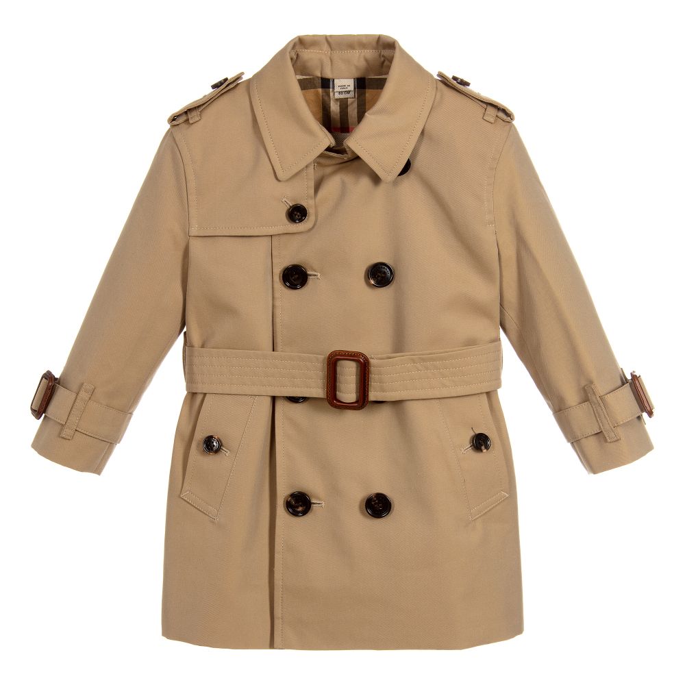 Burberry - معطف ترانشكوت لون بيج للأطفال | Childrensalon