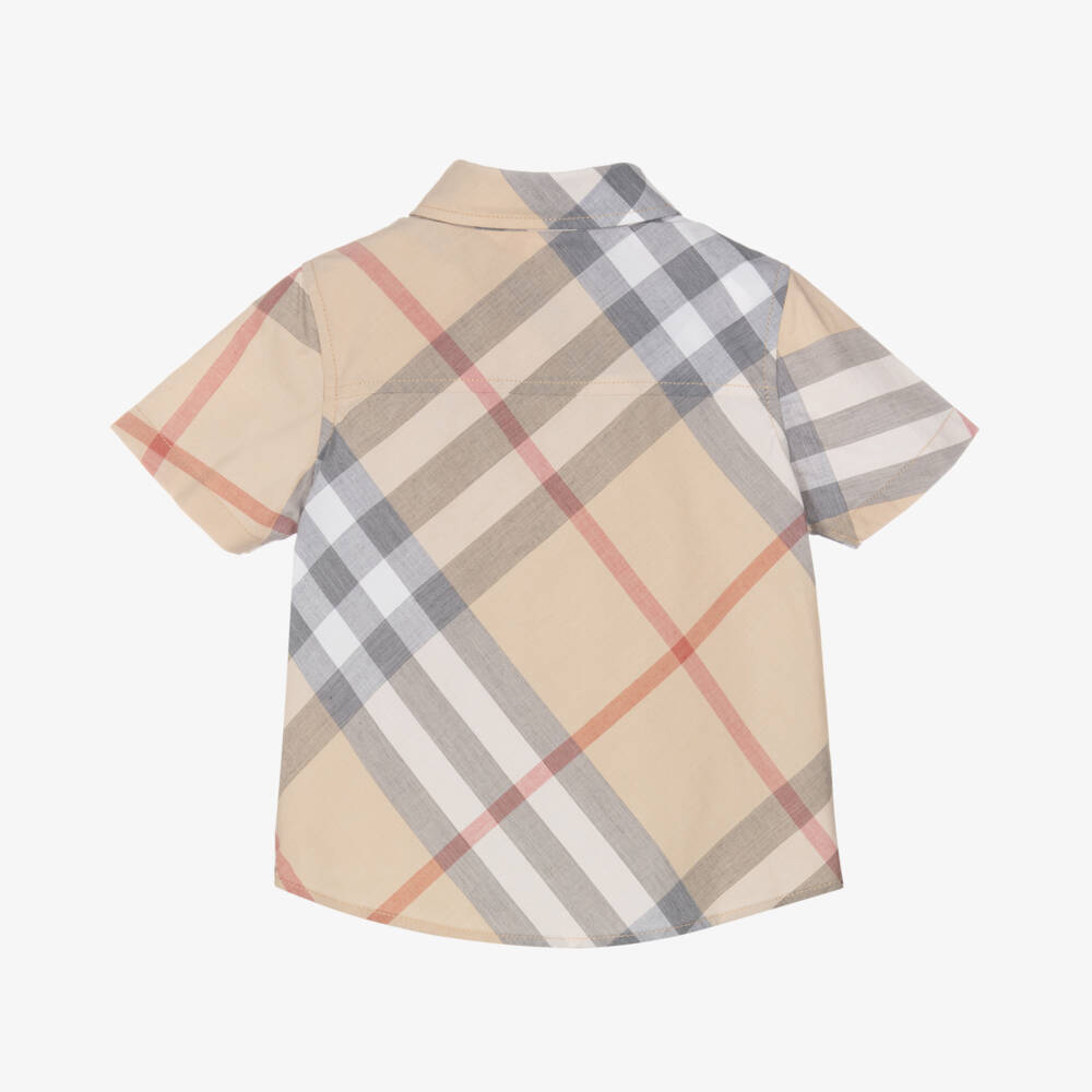Burberry-Baby Boys Beige Check Owen Shirt | Childrensalon Outlet