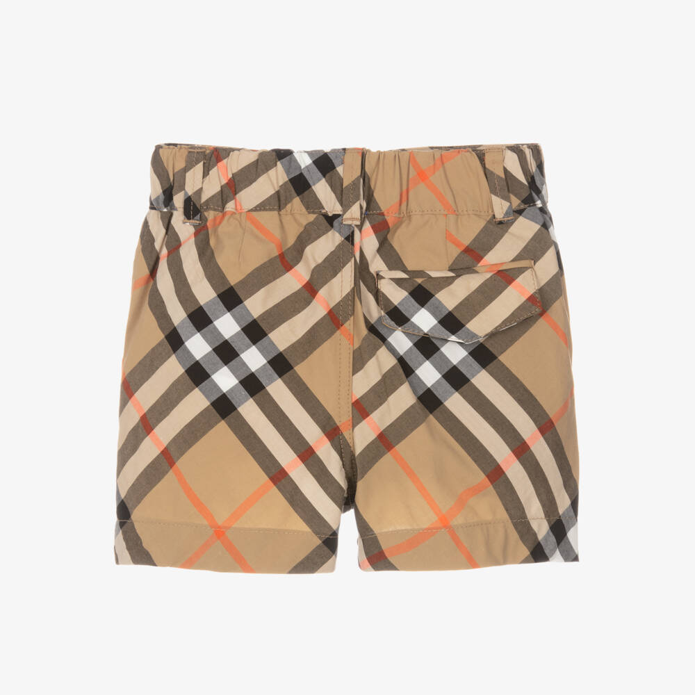 Burberry-Baby Boys Beige Check Shorts | Childrensalon Outlet