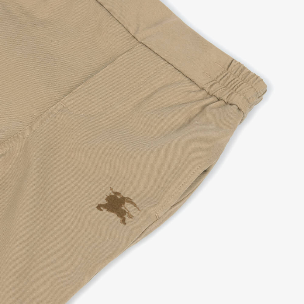Burberry-Baby Boys Beige Twill EKD Trousers | Childrensalon Outlet