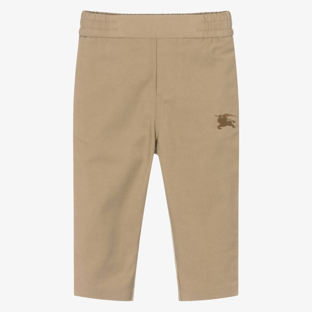 Burberry-Baby Boys Beige Twill EKD Trousers | Childrensalon Outlet
