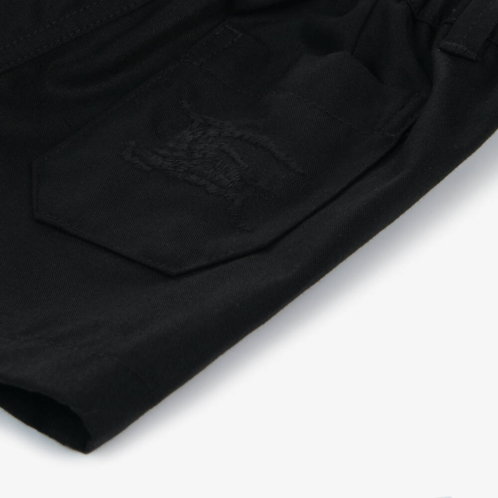 Burberry-Baby Boys Black Twill Shorts | Childrensalon Outlet