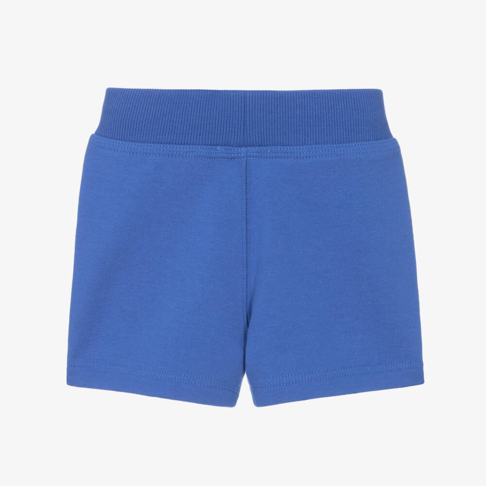 Burberry-Baby Boys Blue Cotton Jersey Shorts with Check Trim | Childrensalon Outlet