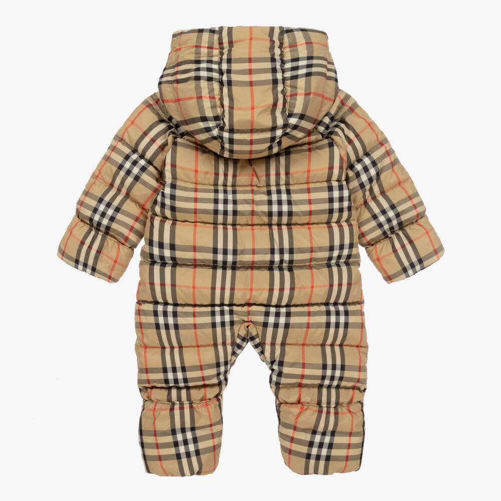 Burberry-Baby Boys Classic Check Snowsuit | Childrensalon Outlet