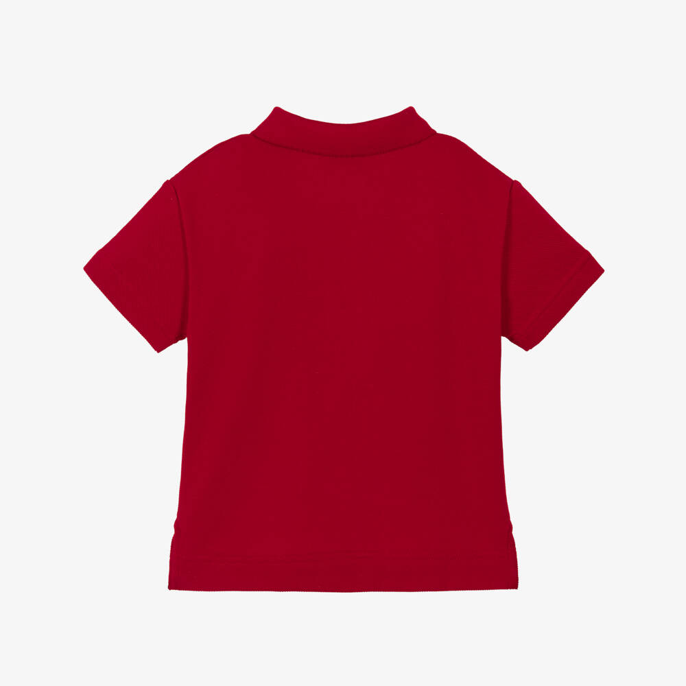 Burberry-Baby Boys Red Bear Logo Polo Shirt | Childrensalon Outlet