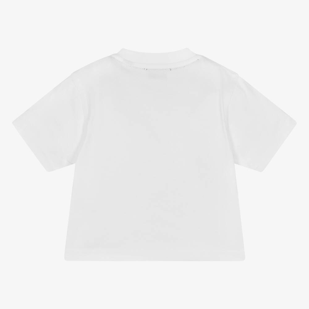 Burberry-Baby Boys White EKD T-Shirt | Childrensalon Outlet