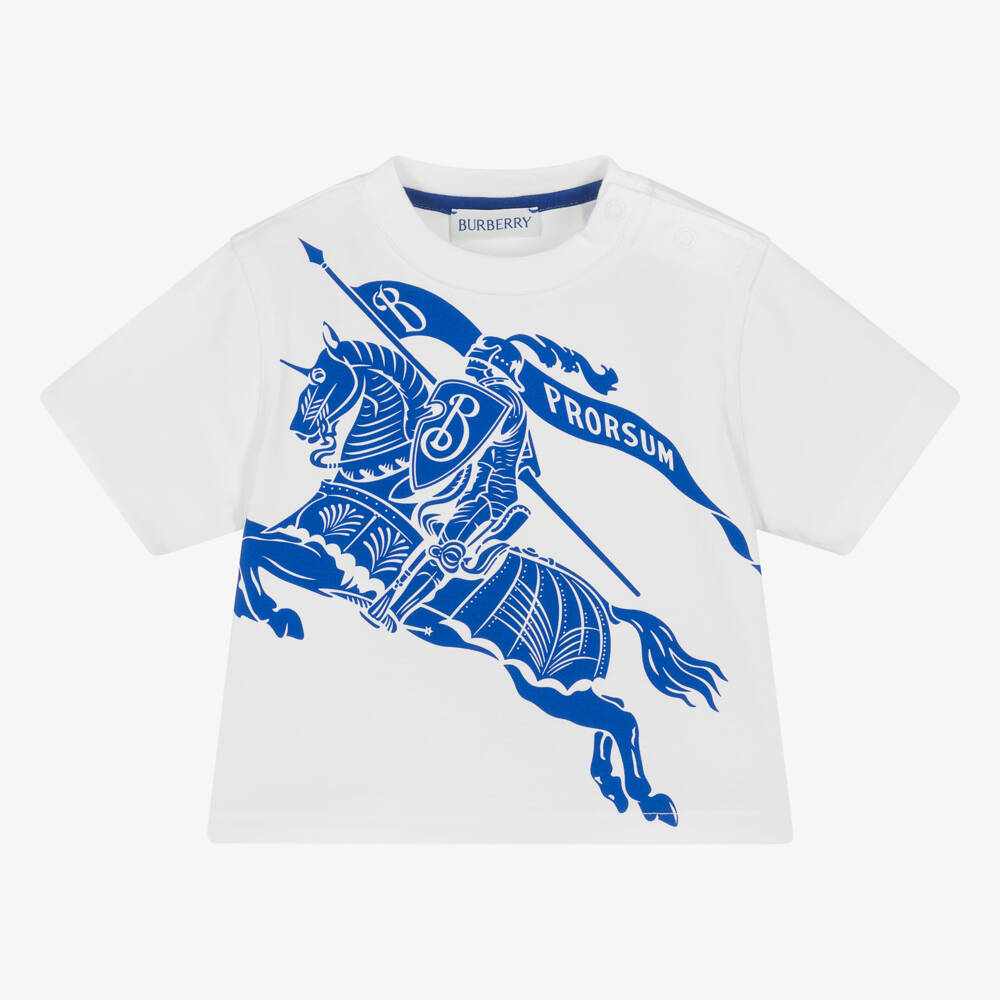 Burberry-Baby Boys White EKD T-Shirt | Childrensalon Outlet