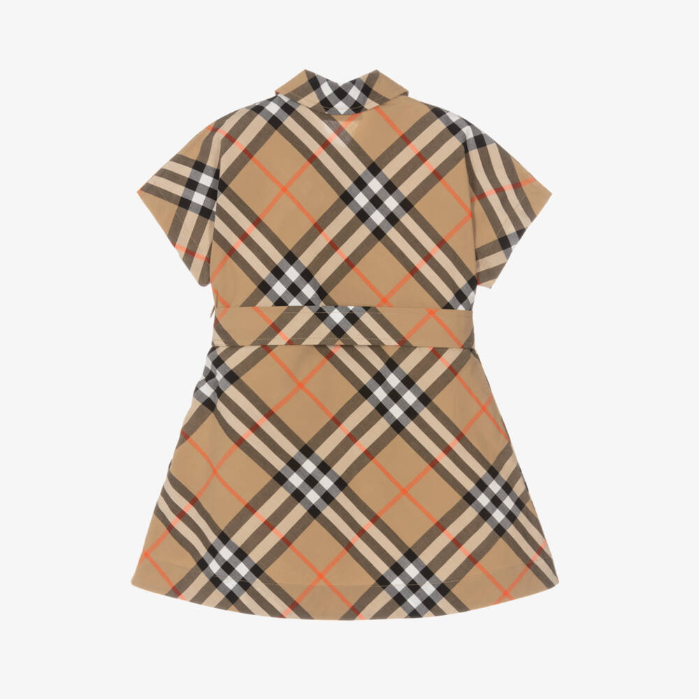 Burberry-Baby Girls Beige Check Dress | Childrensalon Outlet