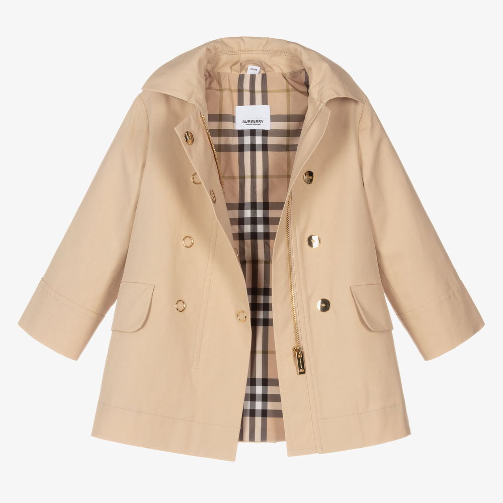 Burberry - Baby Girls Beige Trench Coat | Childrensalon Outlet