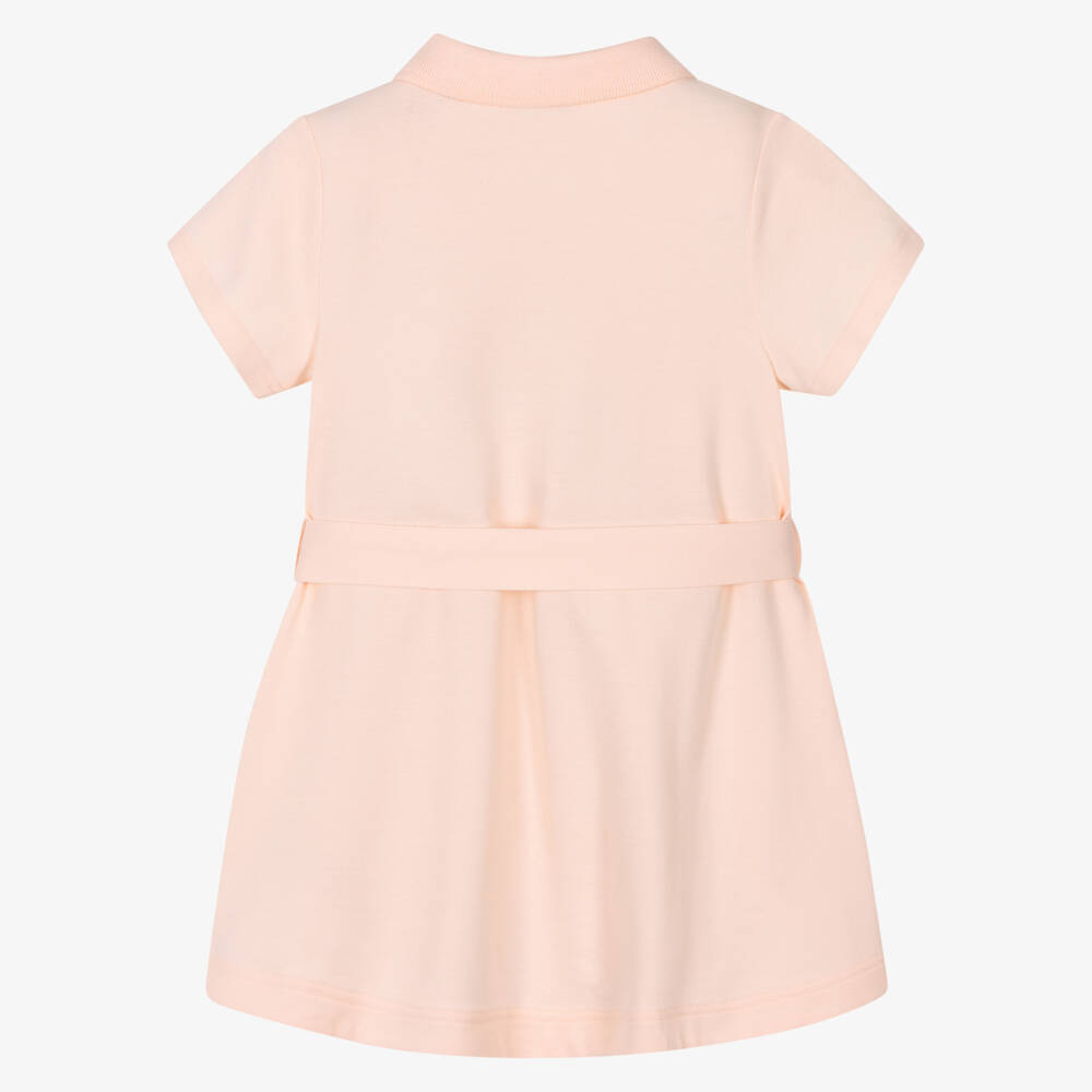 Burberry-Baby Girls Pink Belted Cotton Polo Dress | Childrensalon Outlet