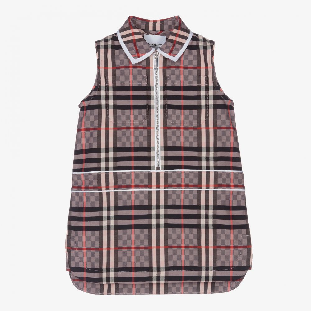 Burberry - Розовое хлопковое платье для малышек | Childrensalon