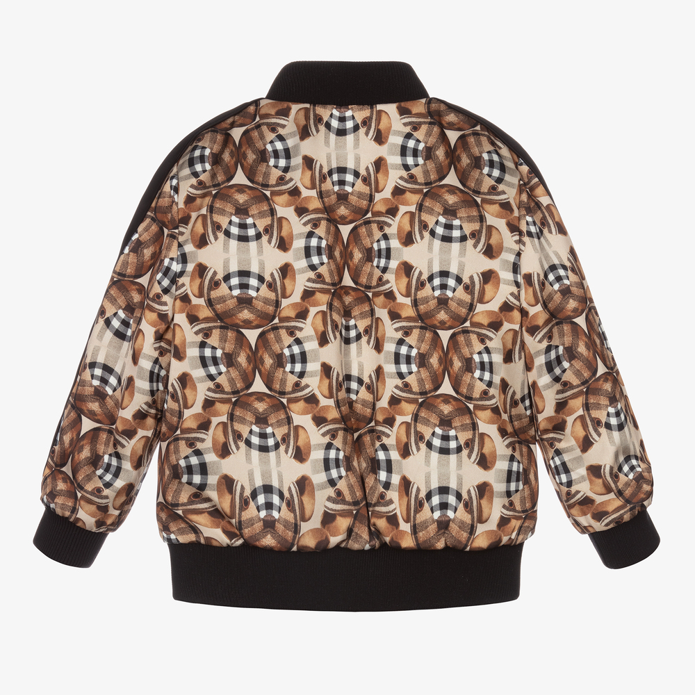 Burberry-جاكيت بومبر فيسكوز ساتان تويل لون بيج | Childrensalon Outlet