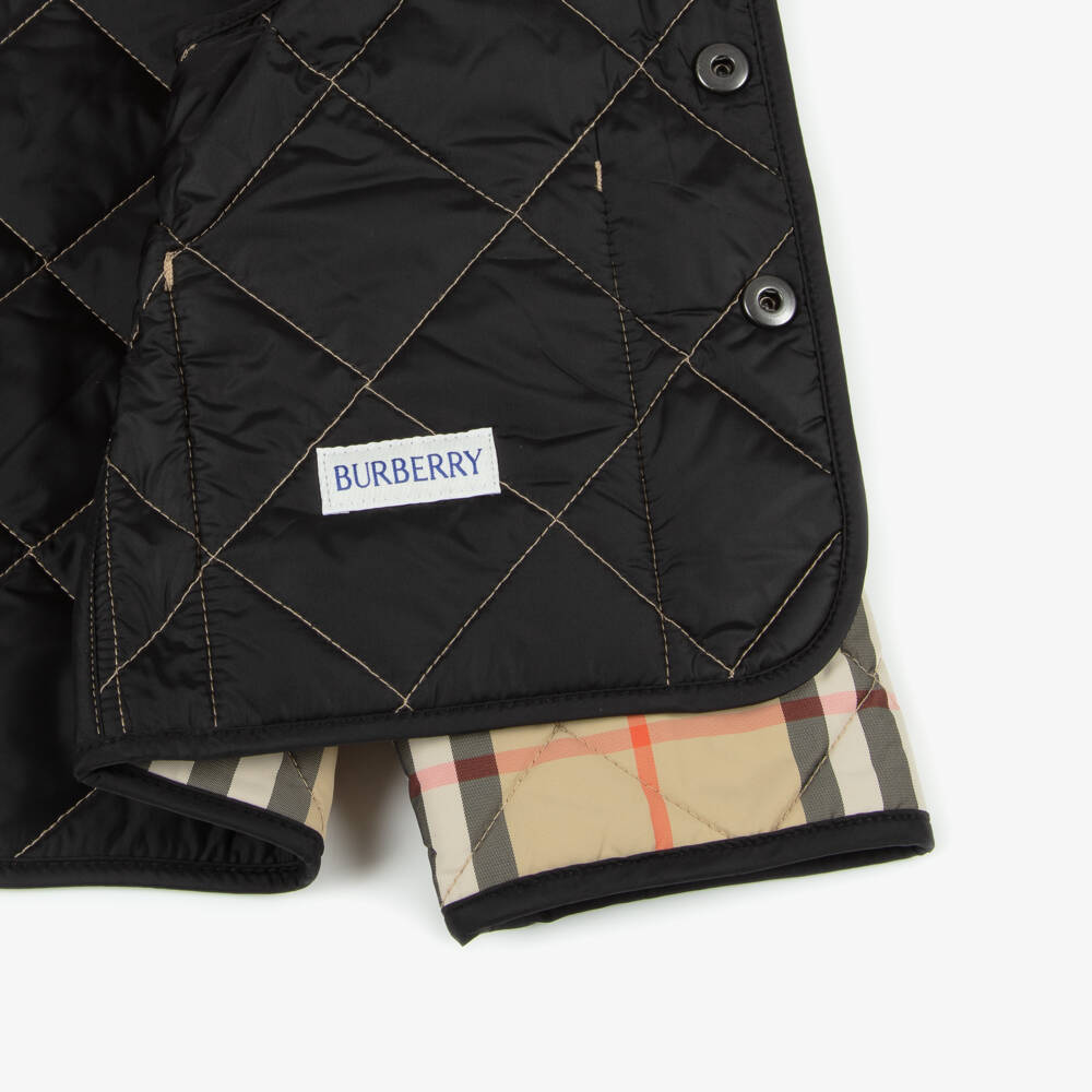 Burberry-جاكيت مبطن بنقشة مربعات بيج للرضع | Childrensalon Outlet