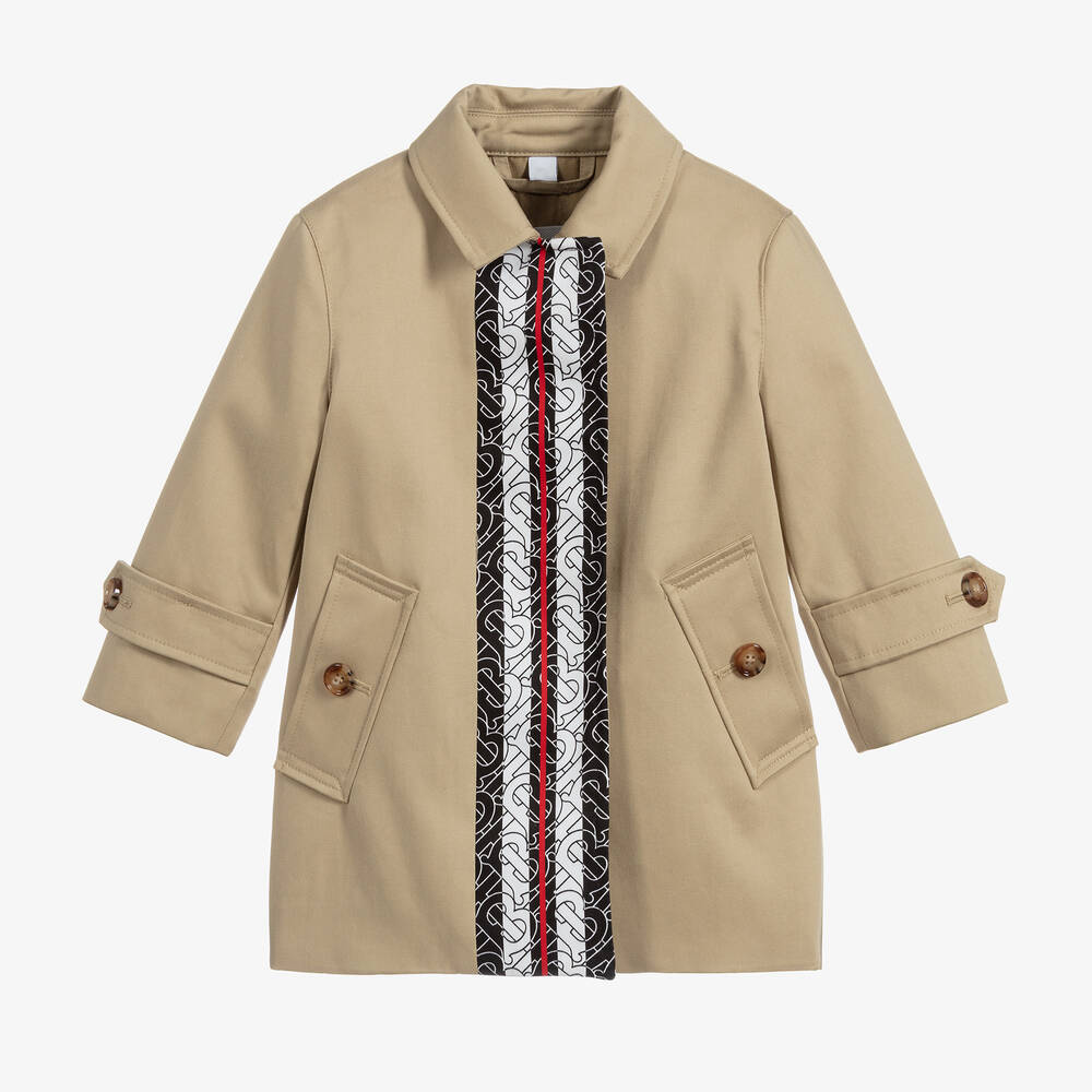 Burberry - Beige Cotton Car Coat  | Childrensalon