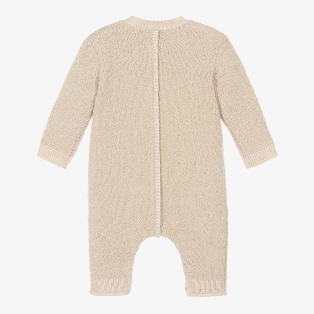 Burberry-Beige Cotton & Cashmere Knitted Romper | Childrensalon Outlet