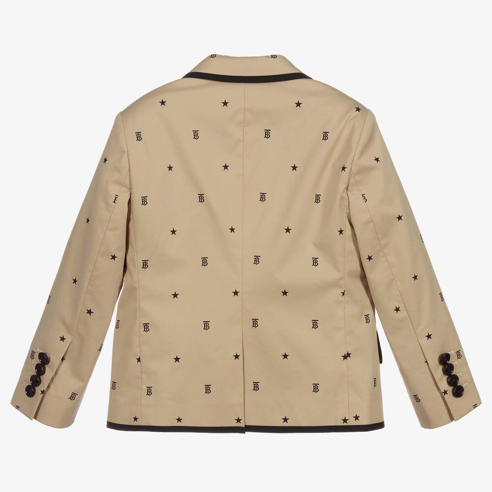 Burberry-Beige Cotton Monogram Blazer | Childrensalon Outlet