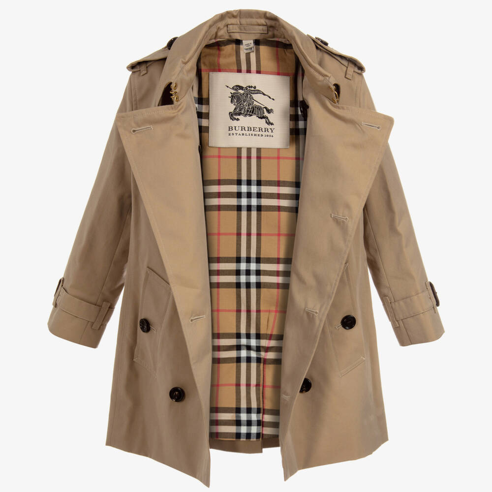 Burberry-Beige Heritage Trench Coat | Childrensalon Outlet