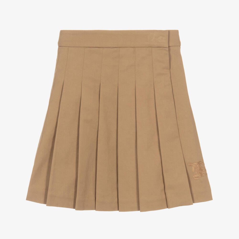 Burberry-Бежевая плиссированная юбка из твила для девочек | Childrensalon Outlet