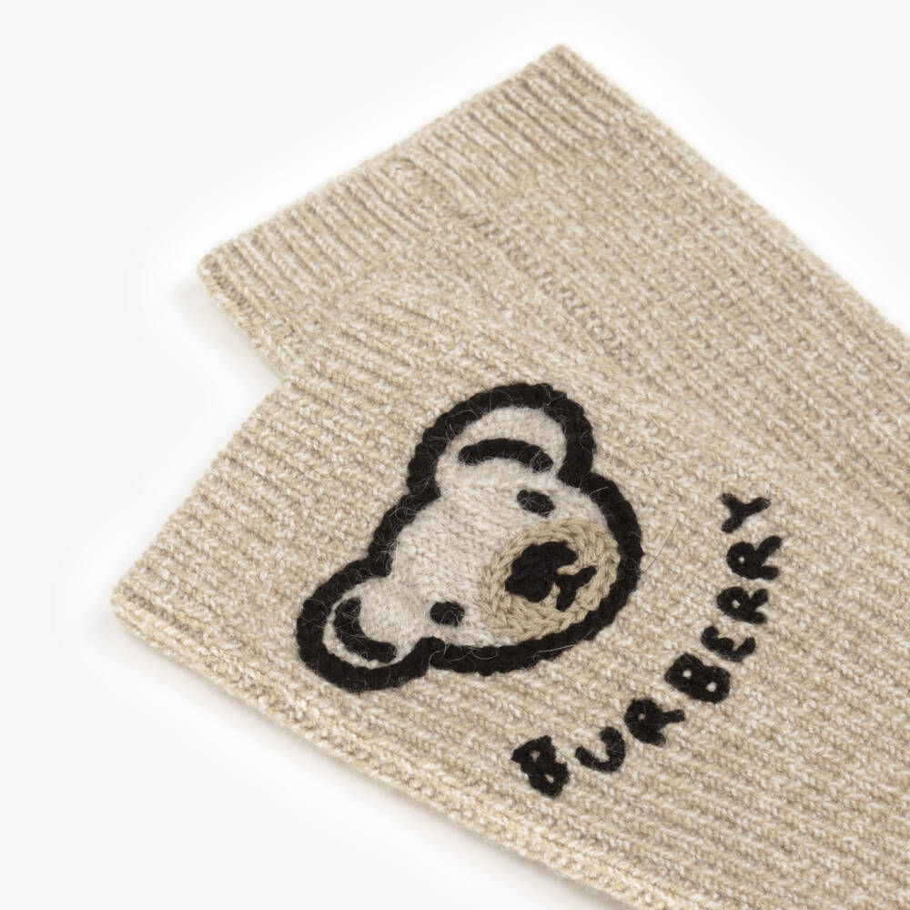 Burberry-Beige Wool & Cashmere Thomas Bear Socks | Childrensalon Outlet