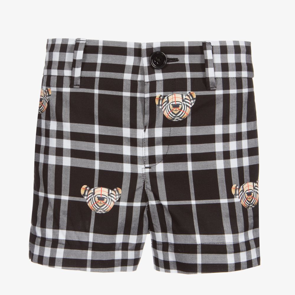 Burberry - Black Check Baby Shorts | Childrensalon