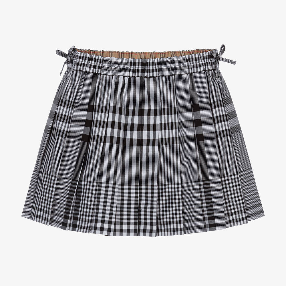 Black and white plaid skirt cotton best sale