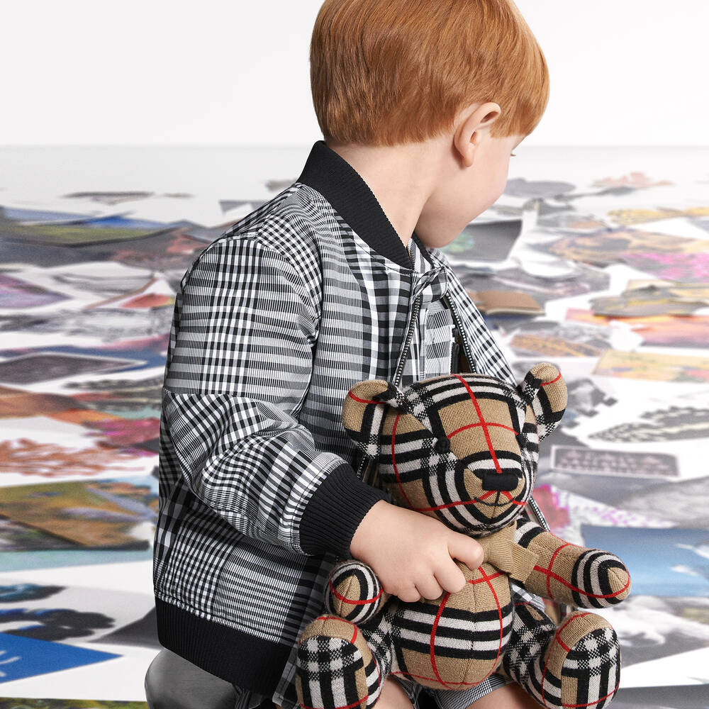 Burberry-Black Check Reversible Jacket | Childrensalon Outlet