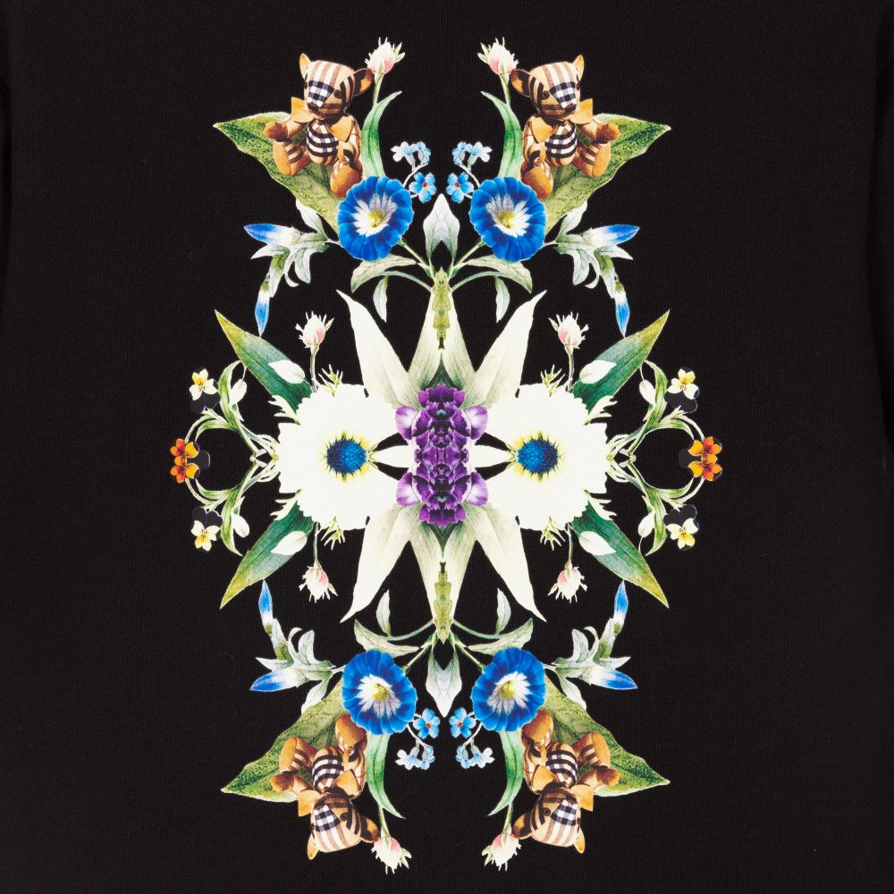 بربري-فستان قطن جيرسي لون أسود | Childrensalon Outlet