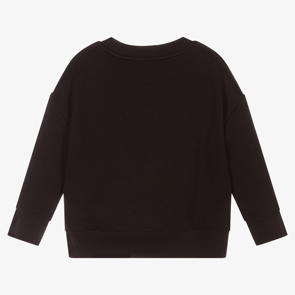 Burberry-Black Cotton Logo Sweatshirt | Childrensalon Outlet