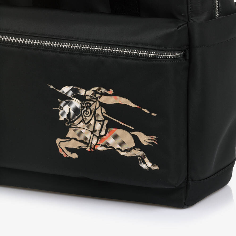 Burberry-Black EKD Logo Changing Backpack (40cm) | Childrensalon Outlet