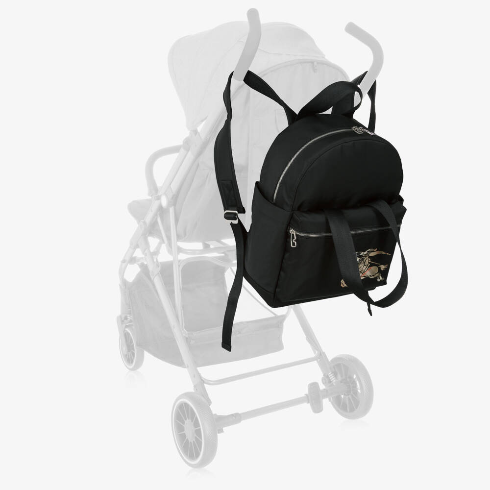 Burberry-Black EKD Logo Changing Backpack (40cm) | Childrensalon Outlet