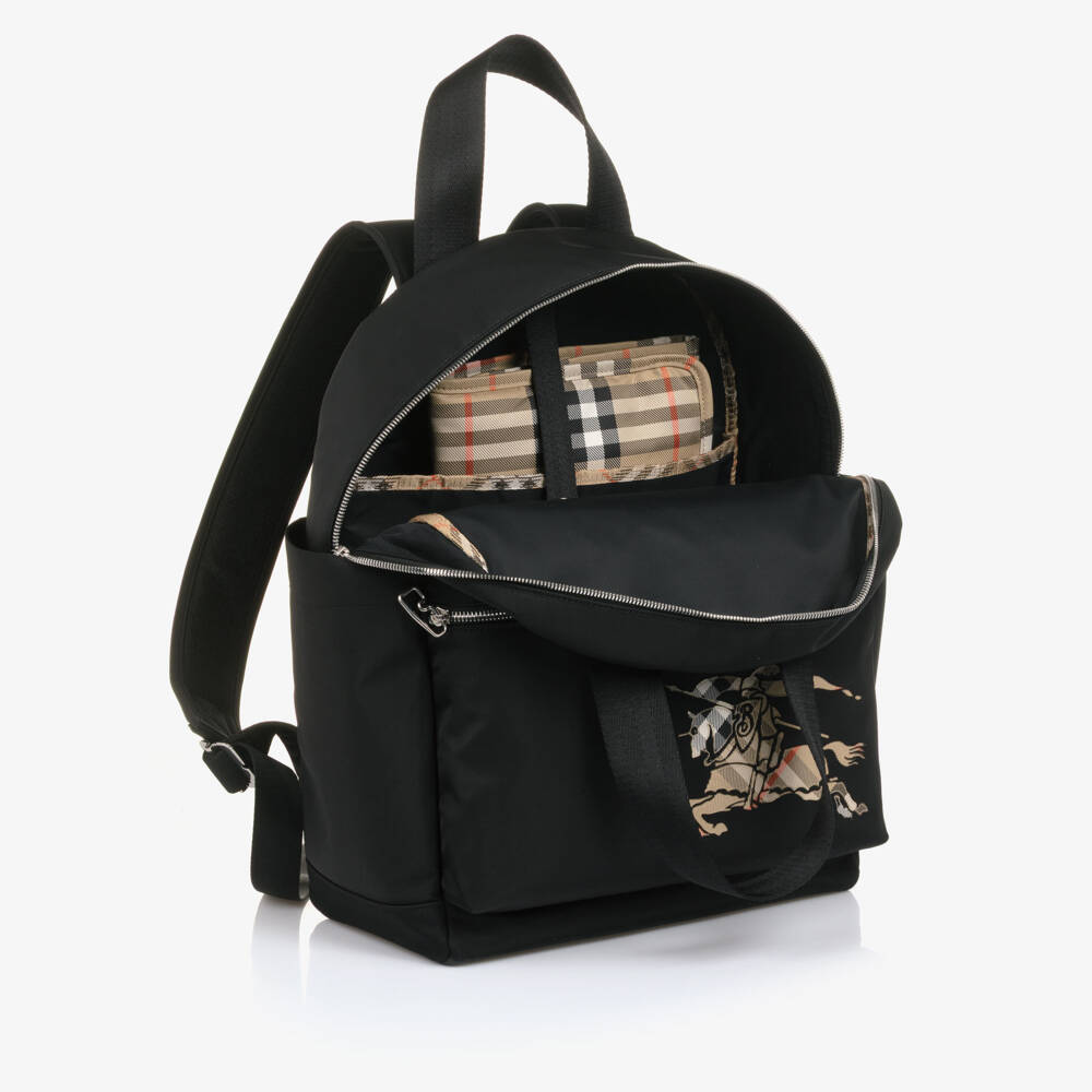Burberry-Black EKD Logo Changing Backpack (40cm) | Childrensalon Outlet